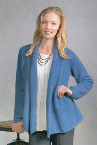 Sunday Jacket / Mittellange offene Strickjacke Merinowolle Possum (Opossum)